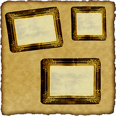 Image showing vintage scrapbook old paper with frames 