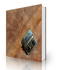 Image showing book grunge leather texture briefcase