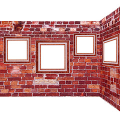 Image showing frames old leather on a brickwall