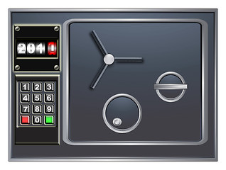 Image showing steel safe and new year digital counter