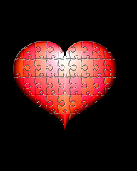 Image showing abstract 3d heart of the puzzle