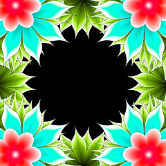 Image showing abstract frame applique flower