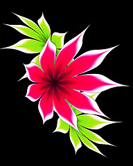 Image showing abstract flower and  ribbon on a black background