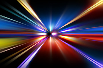 Image showing abstract night acceleration speed motion 