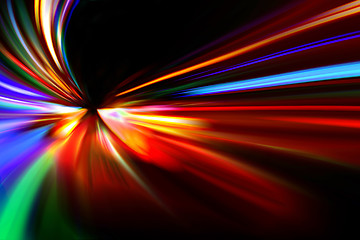 Image showing abstract night acceleration speed motion 