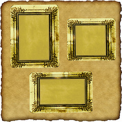 Image showing vintage scrapbook old paper with frames 