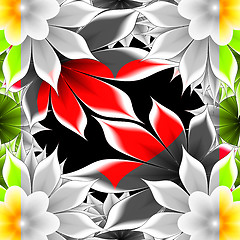 Image showing abstract frame applique flower