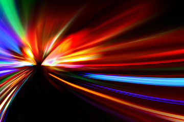 Image showing abstract night acceleration speed motion 