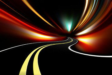 Image showing abstract night acceleration speed motion 