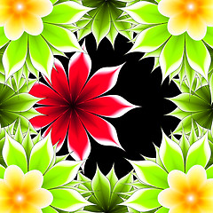 Image showing abstract frame applique flower