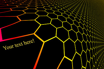 Image showing gradient silhouette hexagonal grid pattern