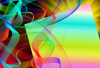 Image showing abstract gradient ribbon template
