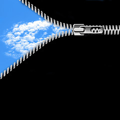 Image showing sky clouds and zipper