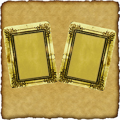 Image showing vintage scrapbook old paper with frames 