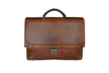 Image showing old worn leather briefcase