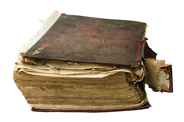 Image showing Fragmented old worn book