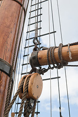 Image showing Masts and Sails