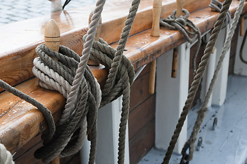 Image showing Masts and Sails