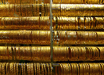 Image showing Gold bracelets