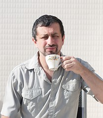 Image showing Angry business man at morning