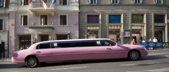 Image showing Pink limousine