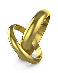 Image showing Pair of connected wedding rings