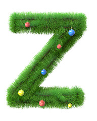 Image showing Y letter made of christmas tree branches