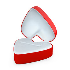 Image showing Red heart shaped box for jewelry