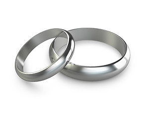 Image showing Two platinum wedding rings