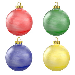 Image showing Four christmas balls