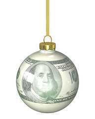 Image showing Christmas ball with dollar texture