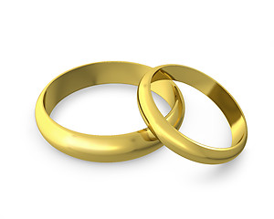 Image showing Two golden wedding rings