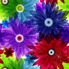 Image showing Seamless floral vivid pattern