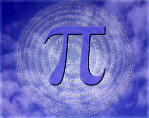 Image showing pi over sky