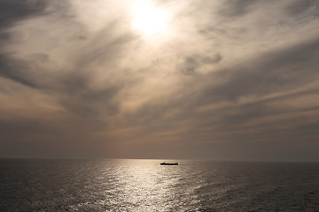 Image showing Sunset over the sea.