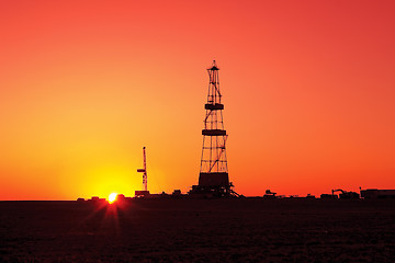 Image showing Drilling sunset.