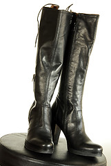 Image showing Black leather boots