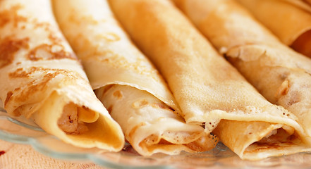 Image showing Rolled pancakes