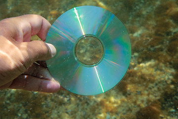 Image showing CD under water.