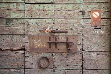 Image showing Wooden entrance Rome