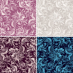 Image showing Set gentle seamless floral pattern 