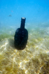 Image showing bottle of wine under the water.
