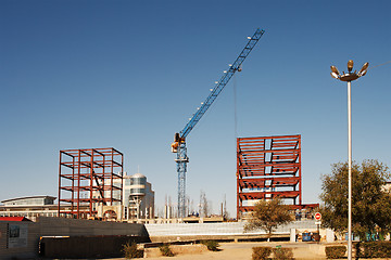 Image showing Construction Cranes.