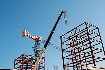 Image showing Construction Cranes.