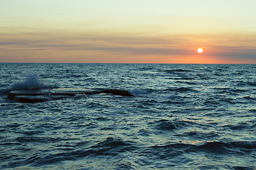 Image showing Sunset at Sea.