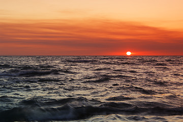 Image showing Sunset at Sea.