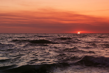 Image showing Sunset at Sea.