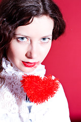 Image showing woman with red heart 
