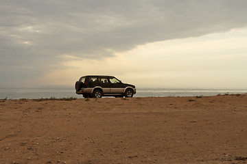 Image showing Jeep on the beach.