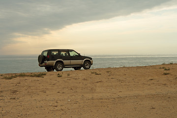 Image showing Jeep on the beach.